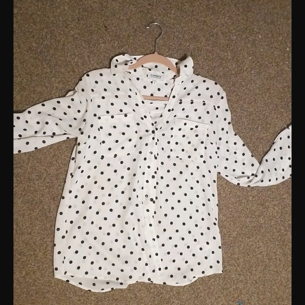 Medium express polka dot blouse